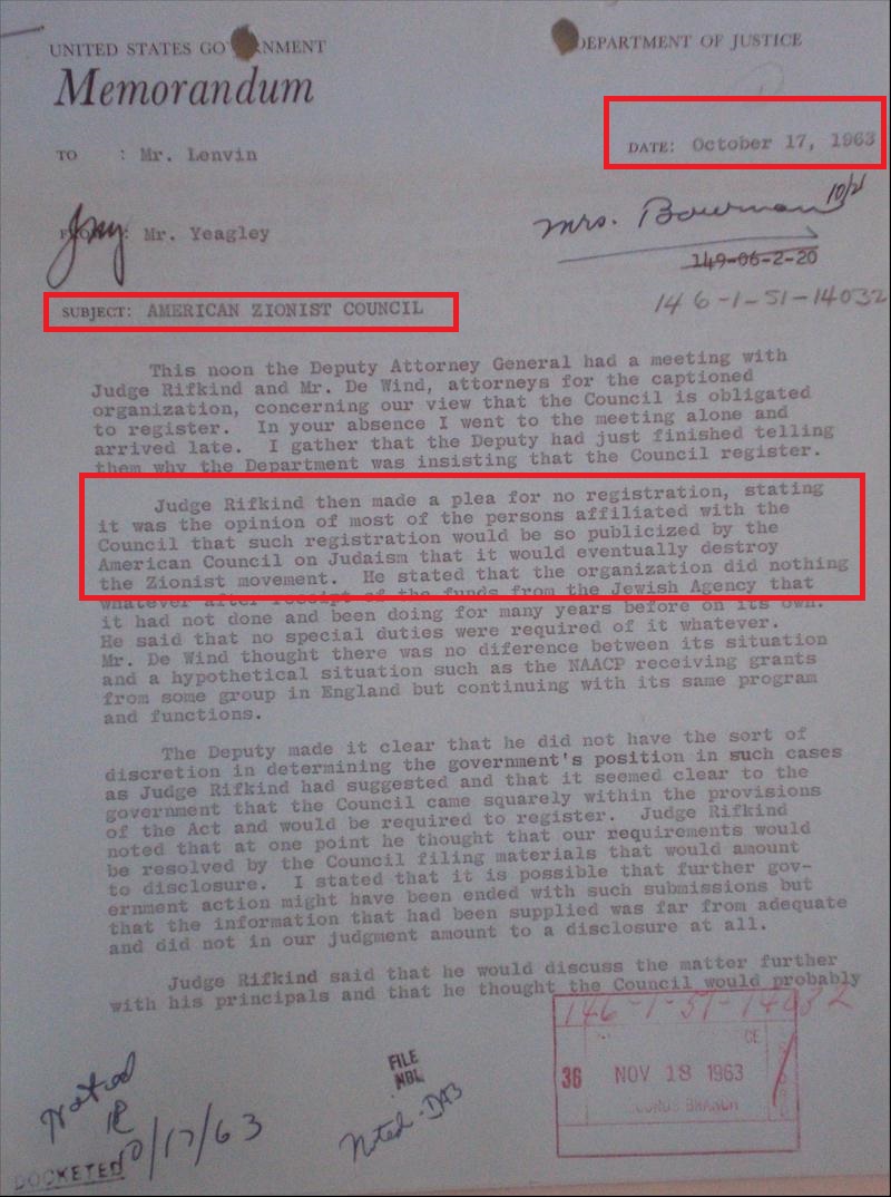 Ltr AZC Destroy the Zionist Movement